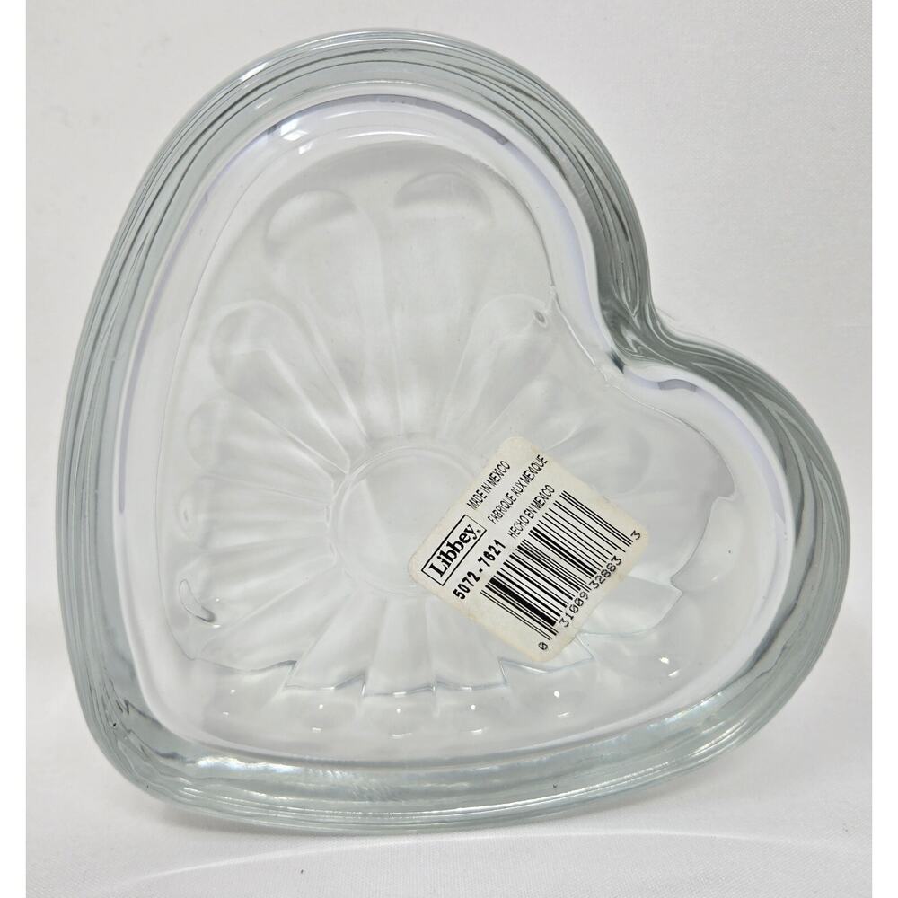 Libbey Clear Heart Shaped Glass Bowl Candy Dish Trinket Valentines 5072-7621 - Picture 4 of 12